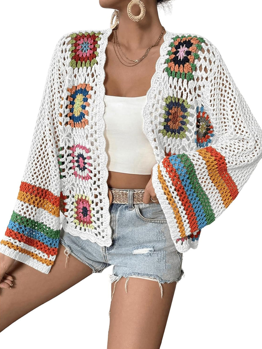 Vintage Hollowed Out Crocheted Cardigan