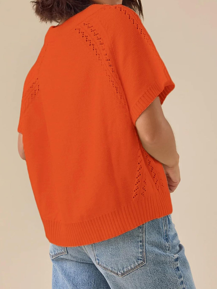 Crochet Sweater Knit Pullover Top