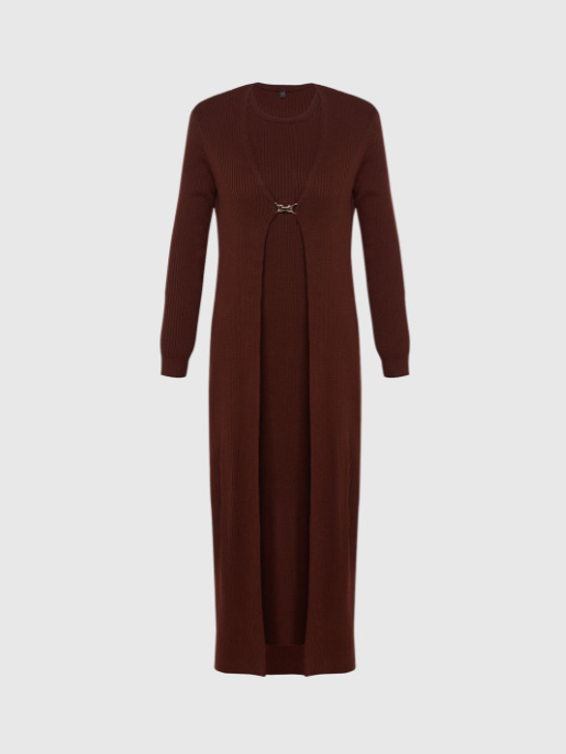 Design Acrylic Bodycon Maxi Dress With Shrug