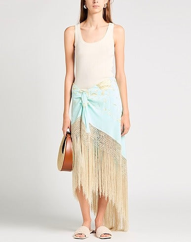 Embroidered Pleated Tassle Skirt