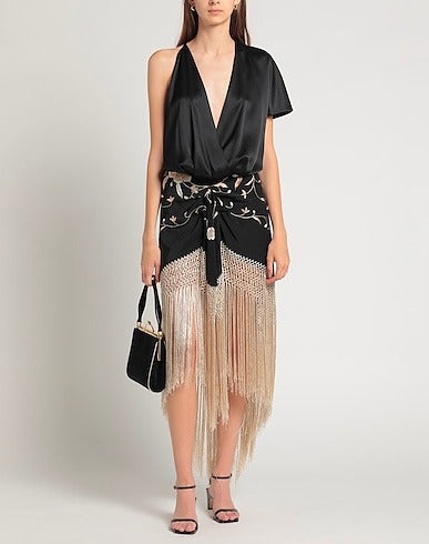Embroidered Pleated Tassle Skirt