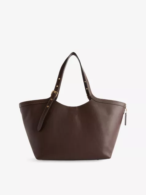 Branded Leather Tote Bag