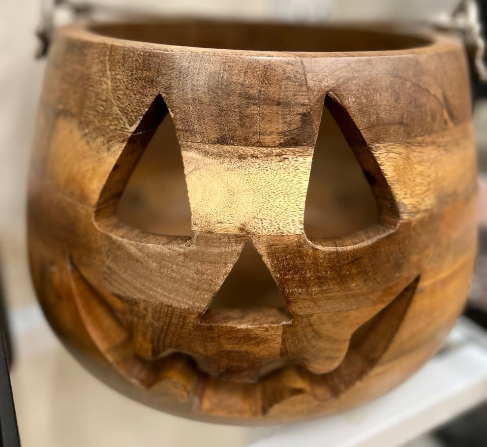 Halloween Wooden Pumpkin Bucket