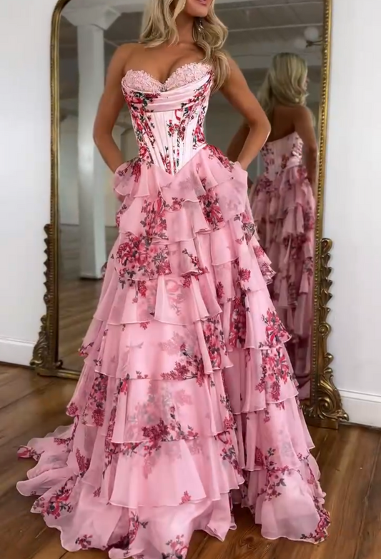 Sexy Pink Sleeveless Maxi Dress