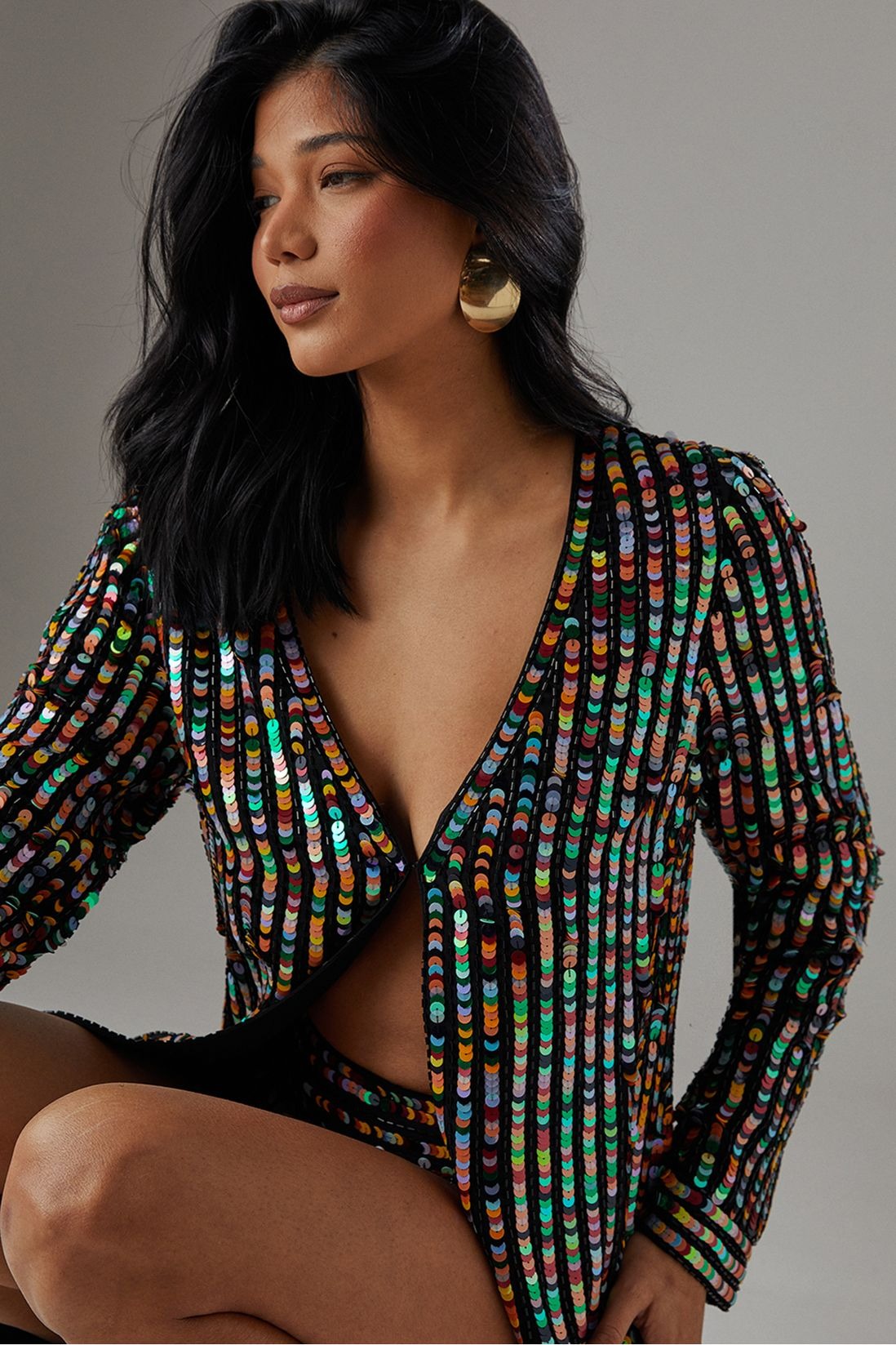 Advanced Handmade Multicolor Sequin Suit