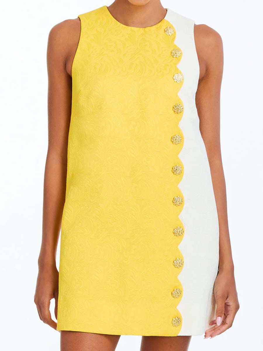 Sleeveless Color-blocked Mini Dress