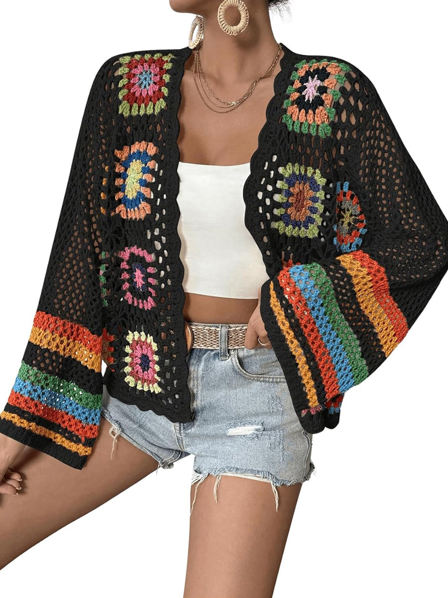 Vintage Hollowed Out Crocheted Cardigan