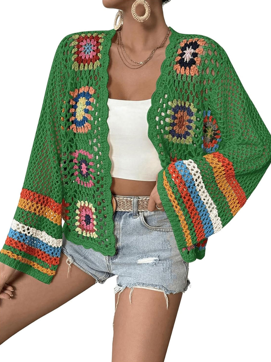 Vintage Hollowed Out Crocheted Cardigan
