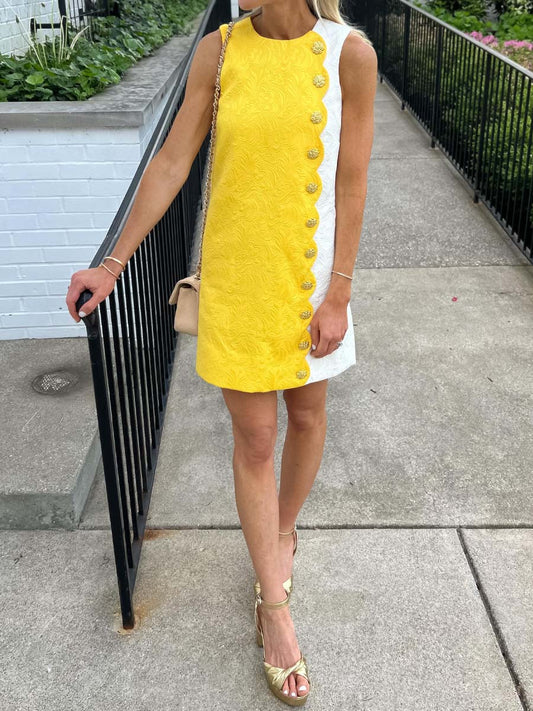 Sleeveless Color-blocked Mini Dress