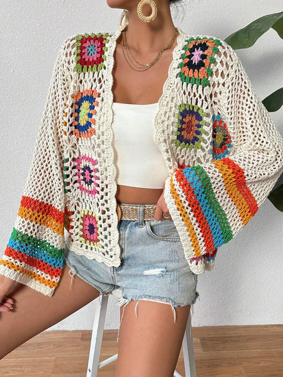 Vintage Hollowed Out Crocheted Cardigan