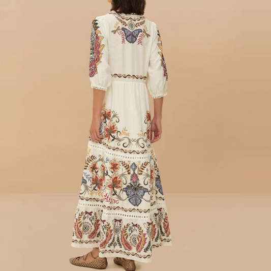 V-Neck Printed Dress